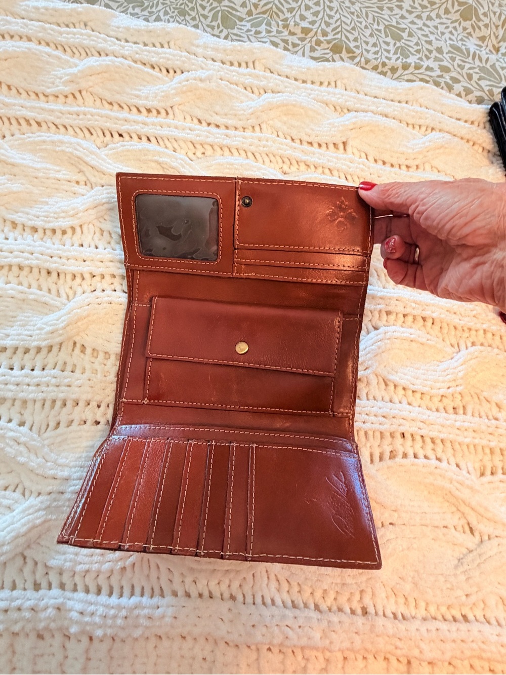 Patricia Nash Embossed Leather Wallet - Chestnut Brown - Picture 3 of 3